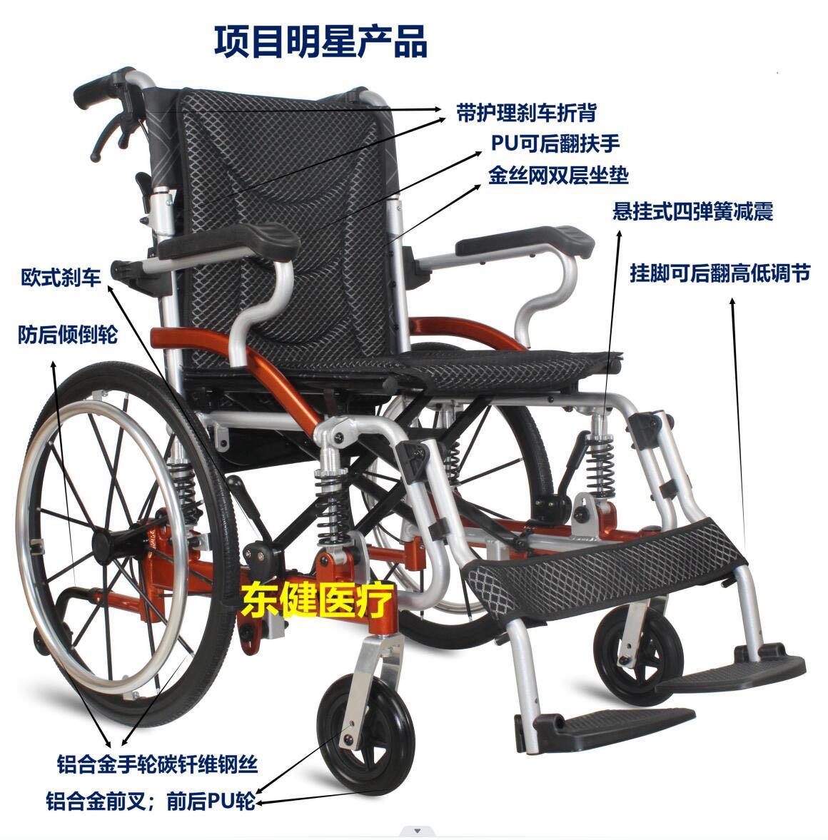 四輪懸掛減震輪椅